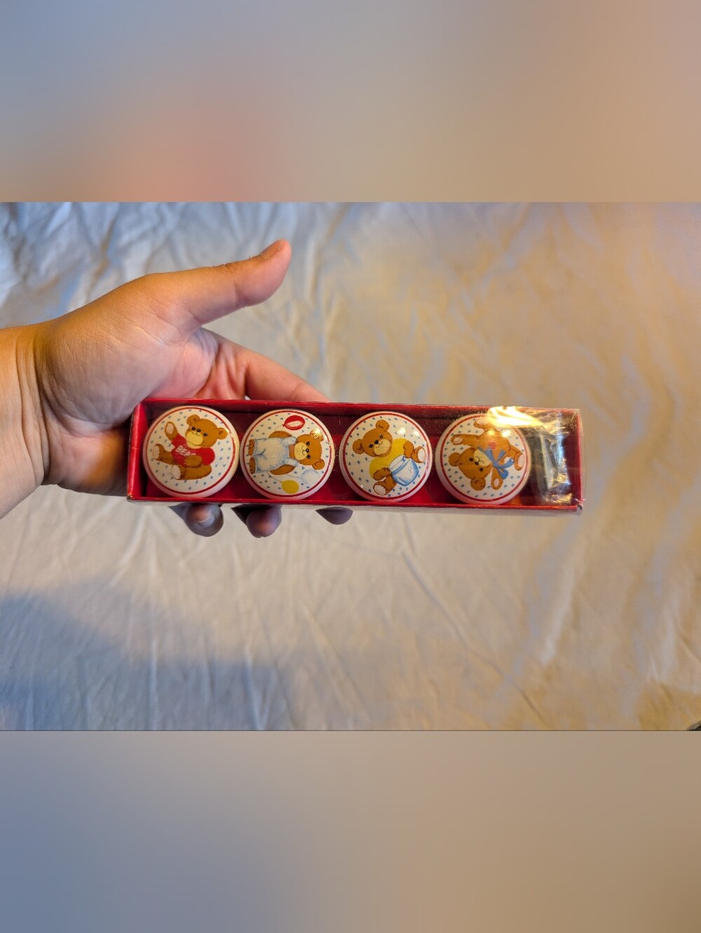 2/40$ Vintage Red and White Teddy Bear Decorative Drawer pulls